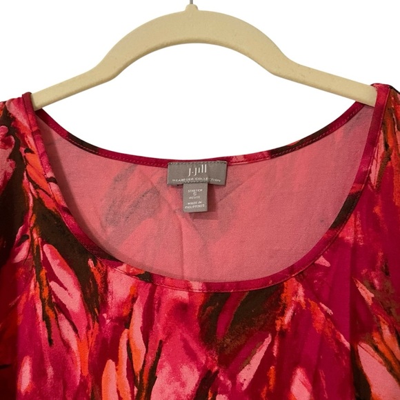 J. Jill Vibrant Red and Black Tank Top Small Petite Wearever Collection Stretch - Picture 3 of 9